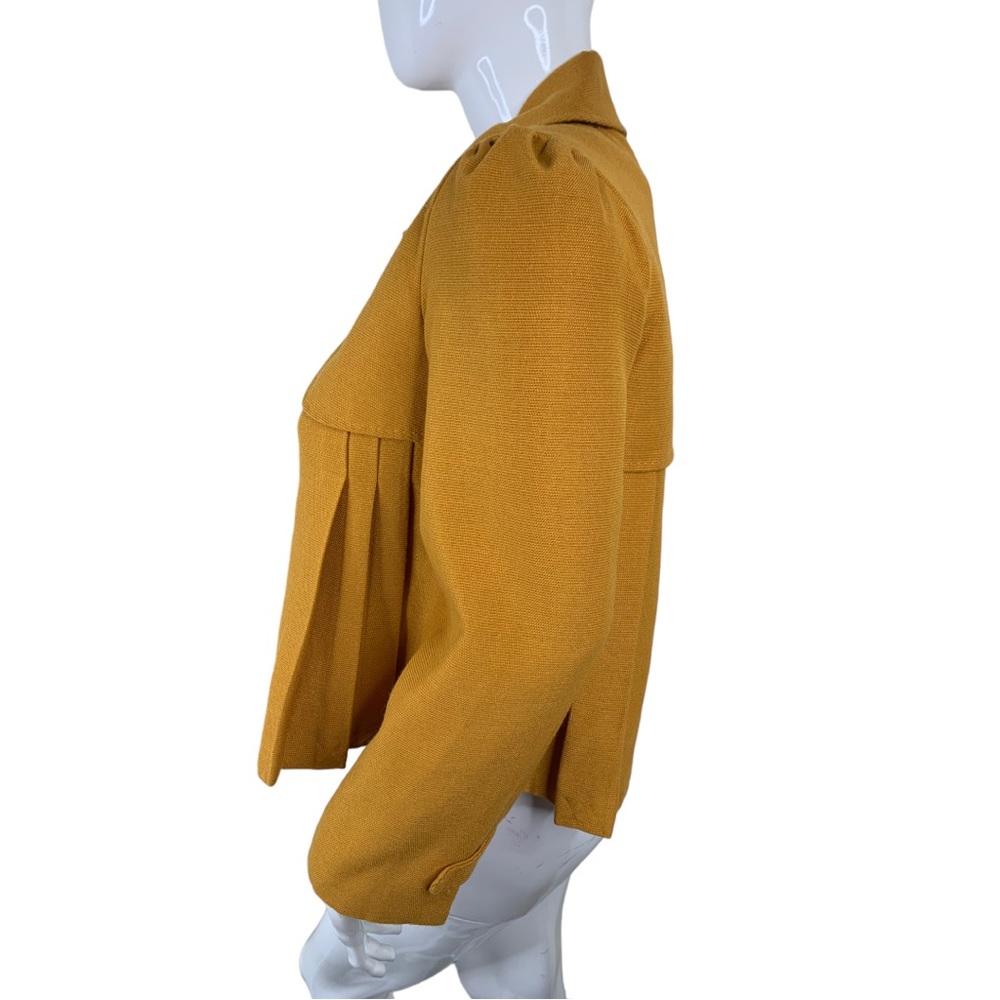 *****S0LD****Dialogue Anthro jacket coat mustard yellow cape pleated 70s rare S - Picture 6 of 16
